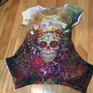 Women size S t-shirt day of dead New Mexico shirt